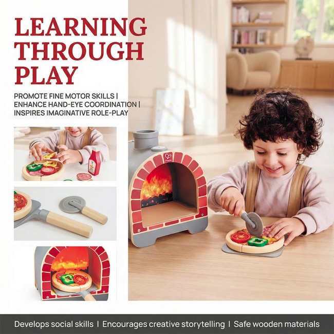 Hape - Light & Sizzle Pizza Oven Set E3236