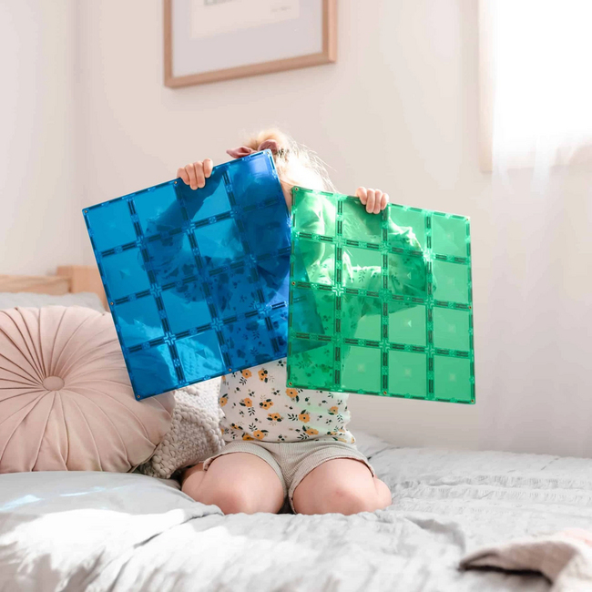 Connetix Connetix Rainbow Blue & Green Base Plate Pack 2pc