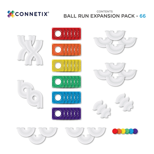 Connetix Connetix Rainbow Ball Run Expansion Pack 66pc