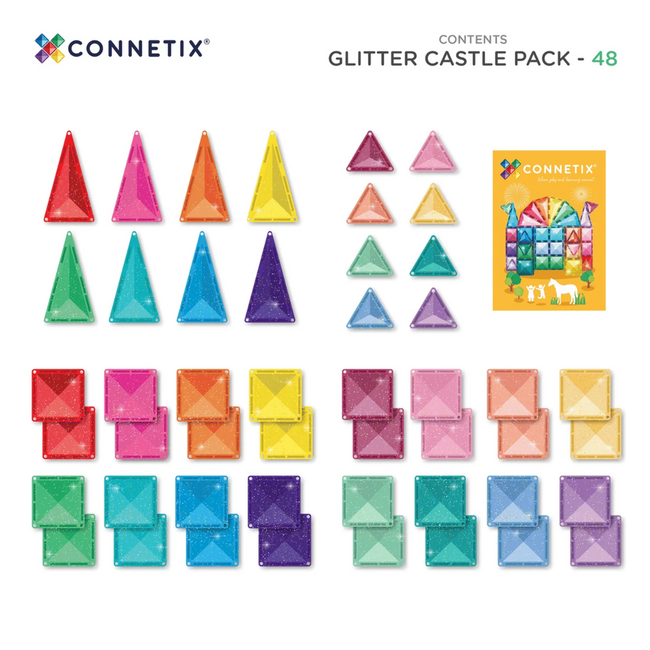 Connetix Connetix Glitter Castle Pack 48pc
