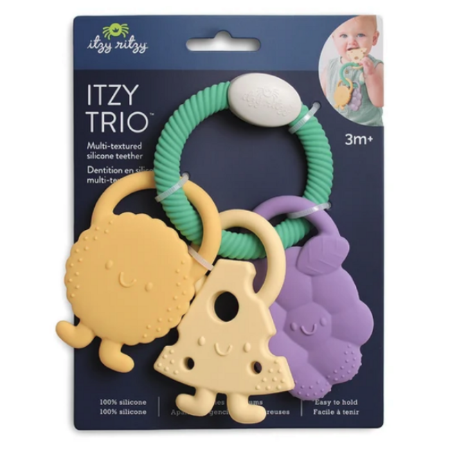 Itzy Ritzy Itzy Trio Multi-textured Silicone Teether - Charcuterie