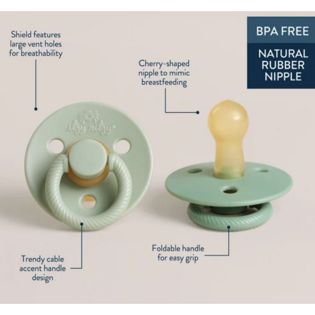 Itzy Ritzy Itzy Soother Natural Rubber Pacifer Set 6-18m - Succulent & Agave