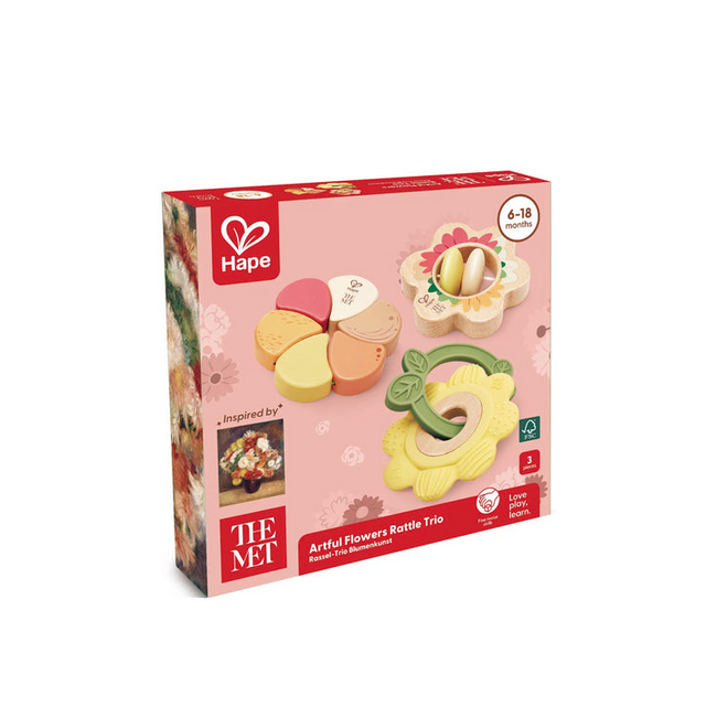 Hape - Artful Flowers Rattle Trio E0144