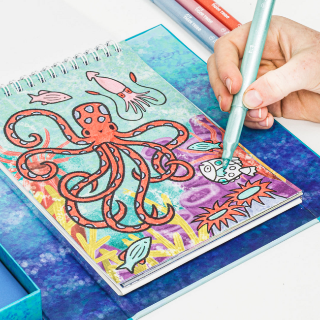 Tiger Tribe Tiger Tribe - Shimmer Colouring Set Sea Life