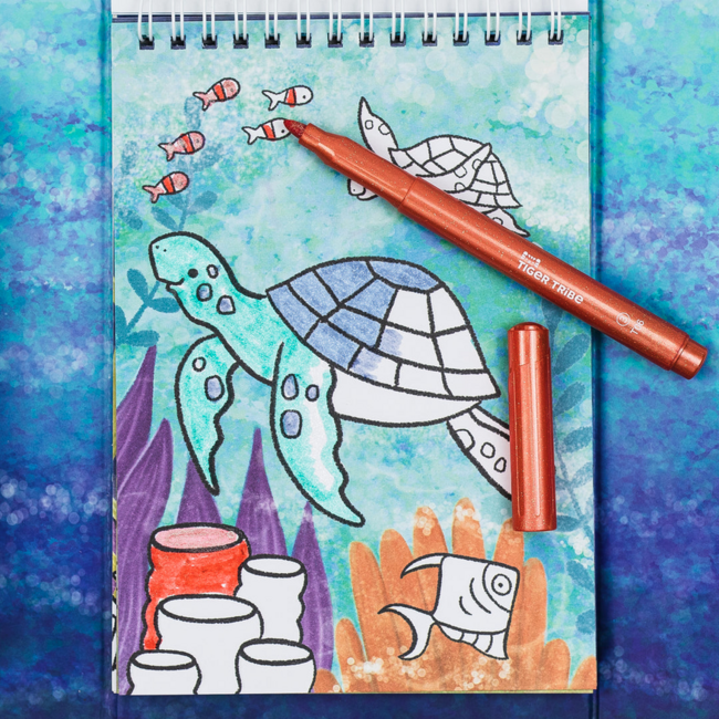 Tiger Tribe Tiger Tribe - Shimmer Colouring Set Sea Life
