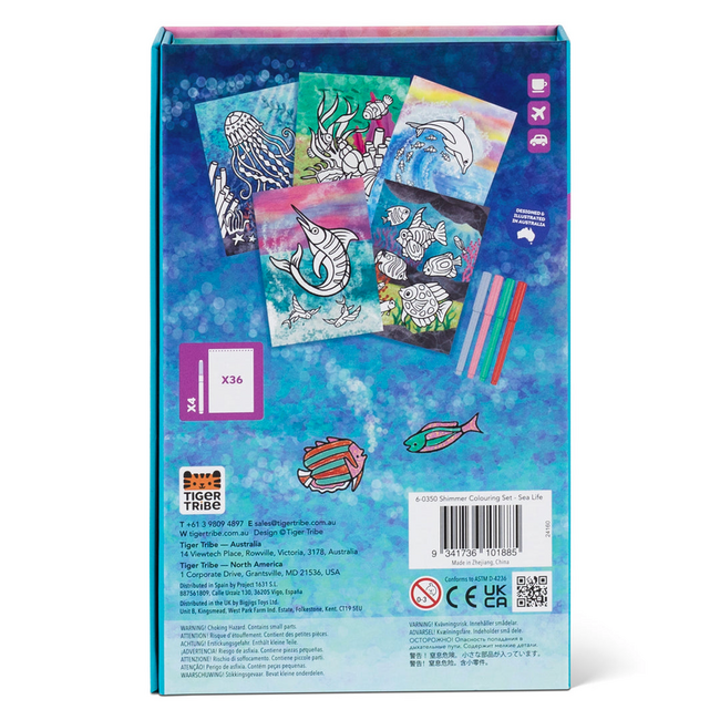 Tiger Tribe Tiger Tribe - Shimmer Colouring Set Sea Life
