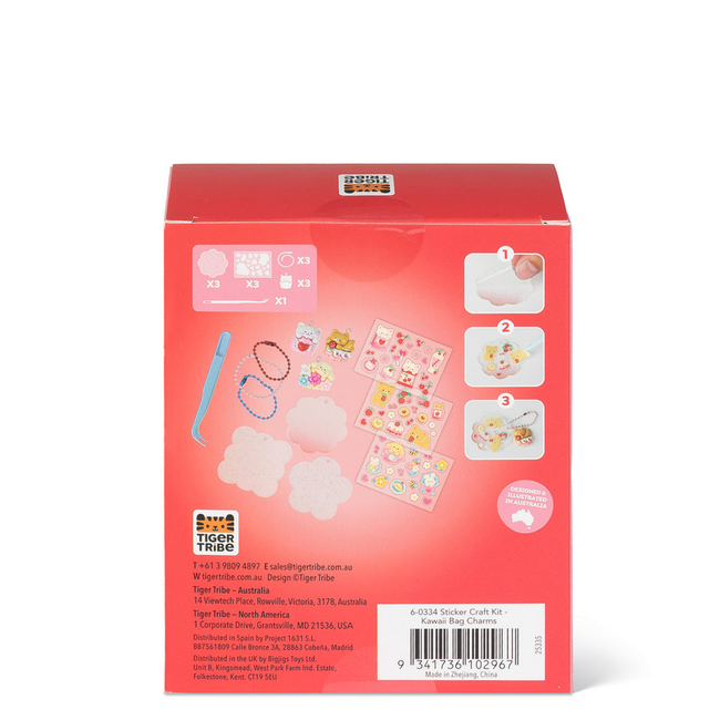 Tiger Tribe Tiger Tribe - Sticker Craft Kit - Kawaii Bag Charms TG6-0334