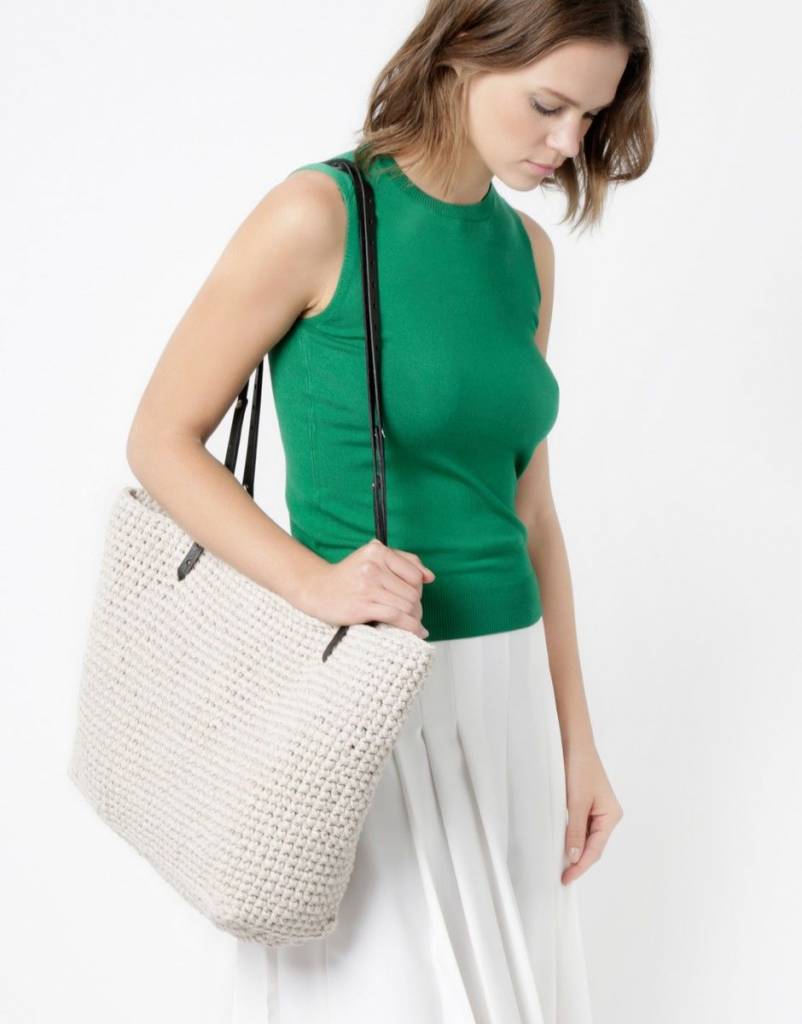 Carrie On Tote Kit White Noise / Black Leather