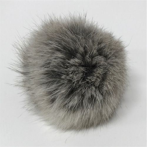 Pom Pom w/button - Gray - Large from Go Handmade