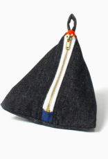 Black Denim Pyramid Pouch