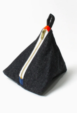 Black Denim Pyramid Pouch