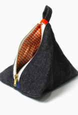 Black Denim Pyramid Pouch