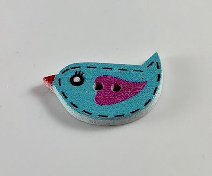 30pc Multi-Color Wood Bird Buttons – Handmade Craft Supply For Sewing, Scrapbooking & DIY Decor