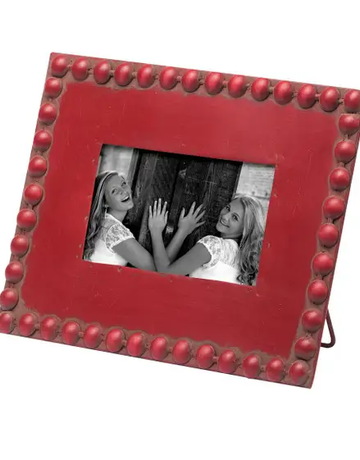 Picture Frame - Beaded - Red - 4" x 6"