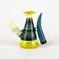 Dusty Glass Micro Milk Bottle Thomas Transparent Yellow Aqua Horns/Green Opaque