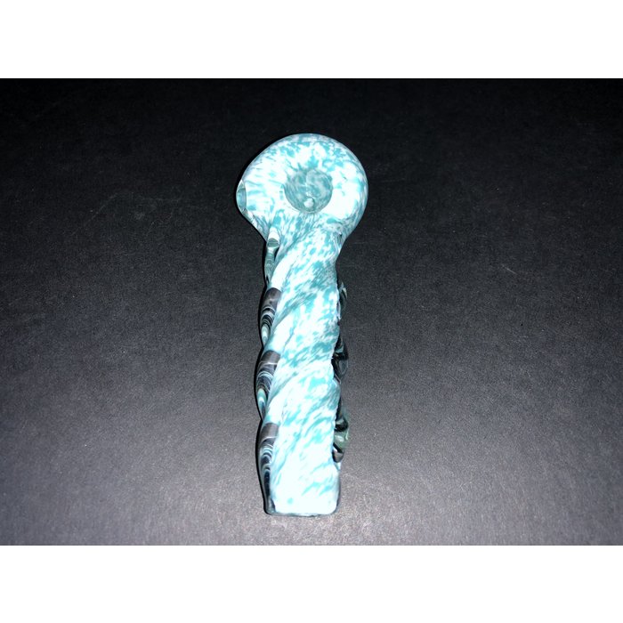 White w/ Teal Frit Spoon