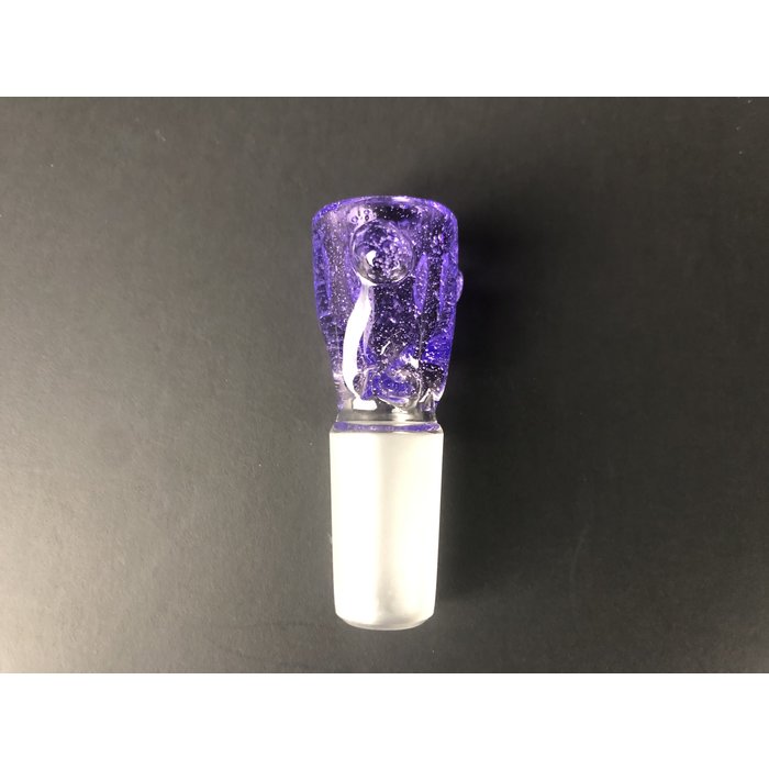 Mustard Glass Ice Pinch Slide 14mm Purple Lollipop