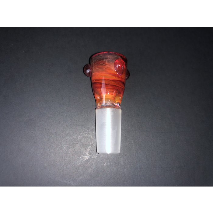 Mustard Glass Ice Pinch Slide 14mm Striking Red