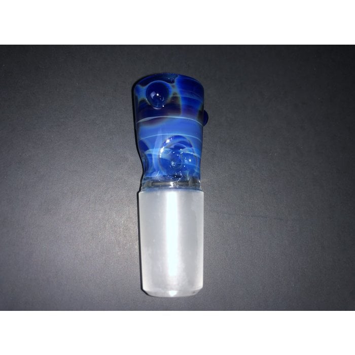 Mustard Glass Ice Pinch Slide 18mm Striking Blue