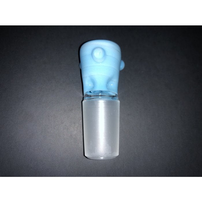 Mustard Glass Ice Pinch Slide 18mm Baby Blue