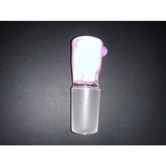 Mustard Glass Ice Pinch Slide 18mm Pink