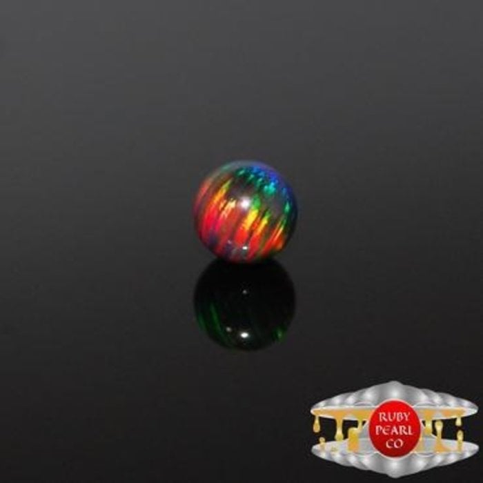 Ruby Pearl Co. 5mm Black Rainbow Opal Pearl 1Pack