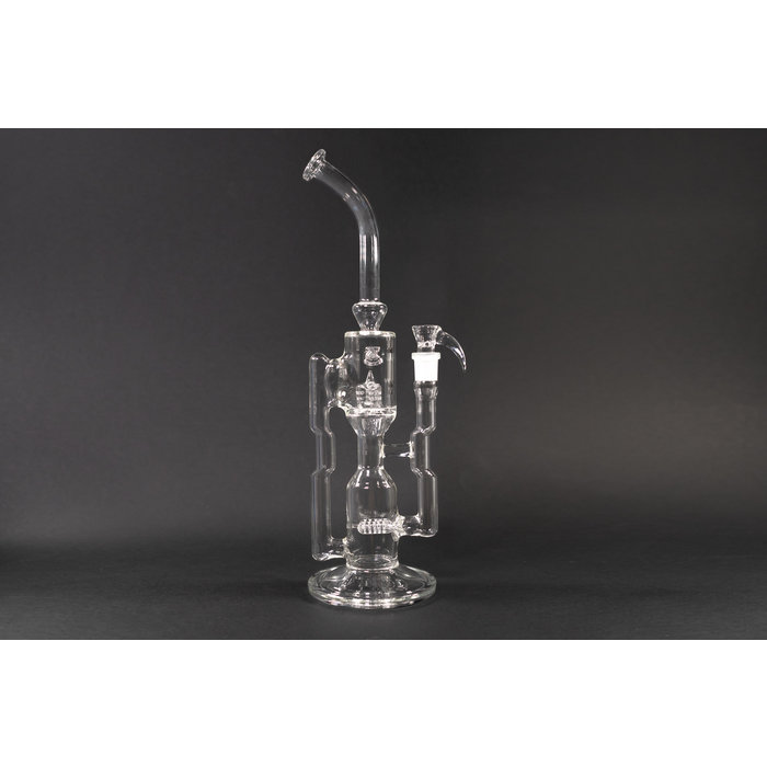 2Kglassart Double Line Recycler w/ 3tips Clear