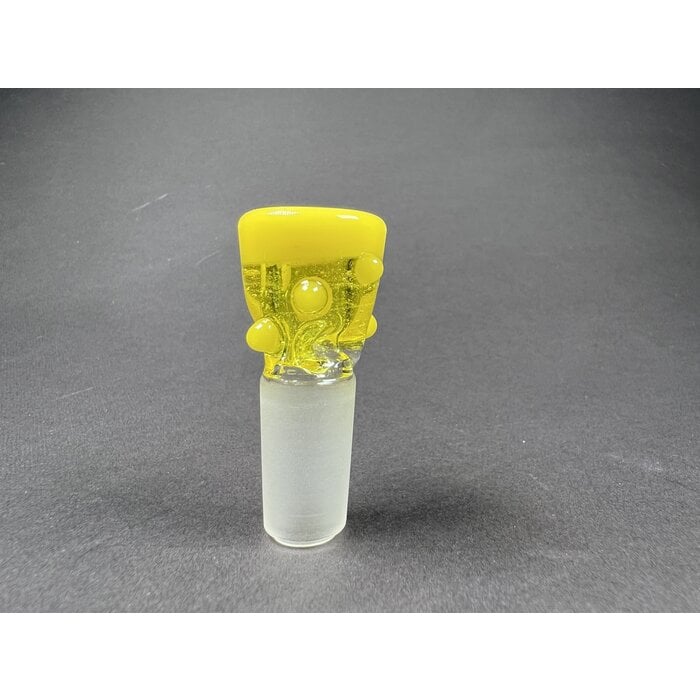 Mustard Glass 14mm Lipwrap Dot Pinch Slide #6