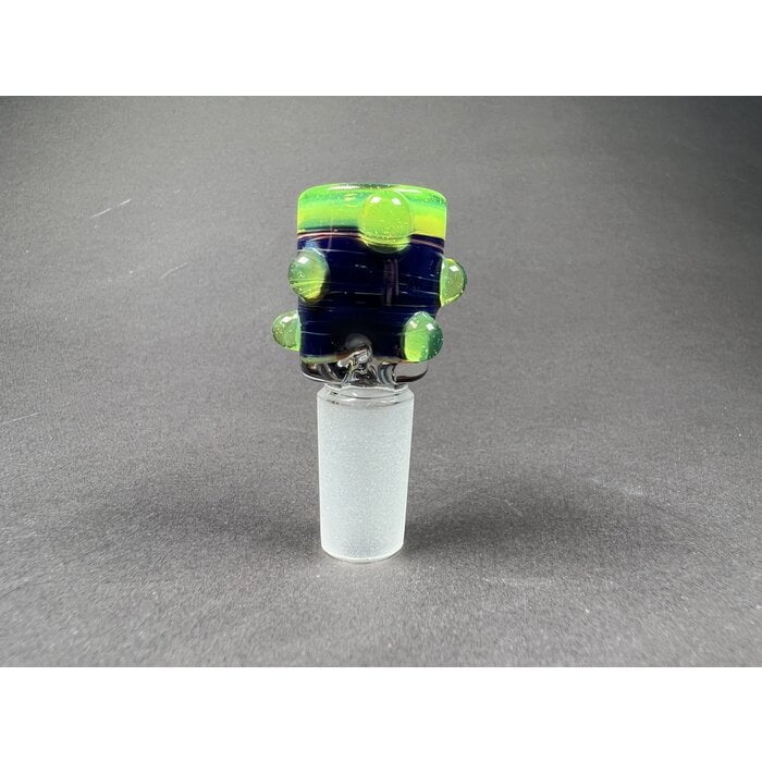 Mustard Glass 14mm Lipwrap Dot Pinch Slide #7