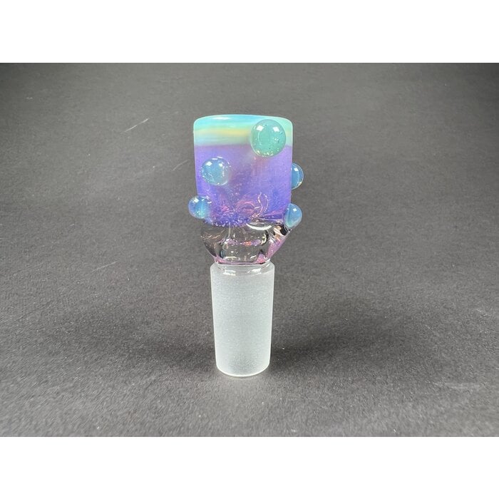 Mustard Glass 14mm Lipwrap Dot Pinch Slide #11