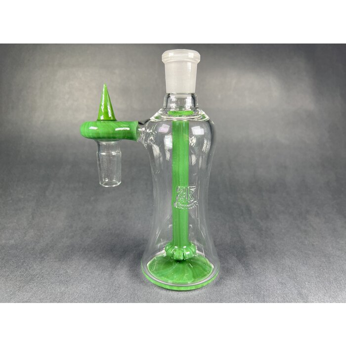 2Kglassart Circ Ashcatcher 18/90 Colored Green Crayon