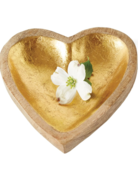 Creative Co-op Wooden Heart with Gold