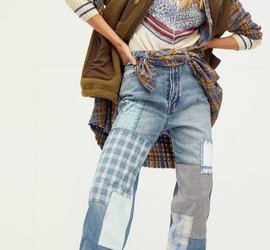 Free People Steinbeck Patched Straight-Leg Jeans - Macy's