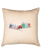 Natchie Natchie  "Houses" Embroidered Pillow
