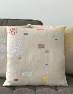 K.Studio Home K Studio "Patches" Embroidered Pillow