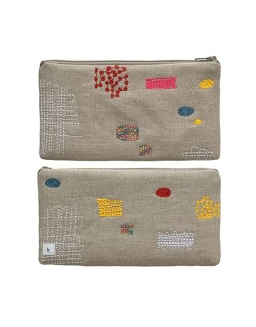 K.Studio Home K Studio "Patches" Embroidered Pouch