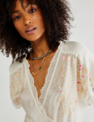 Free People Free People Renee Embroidery Wrap Top