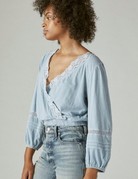 Lucky Brand Clothing Lucky Brand Eyelet Wrap Top