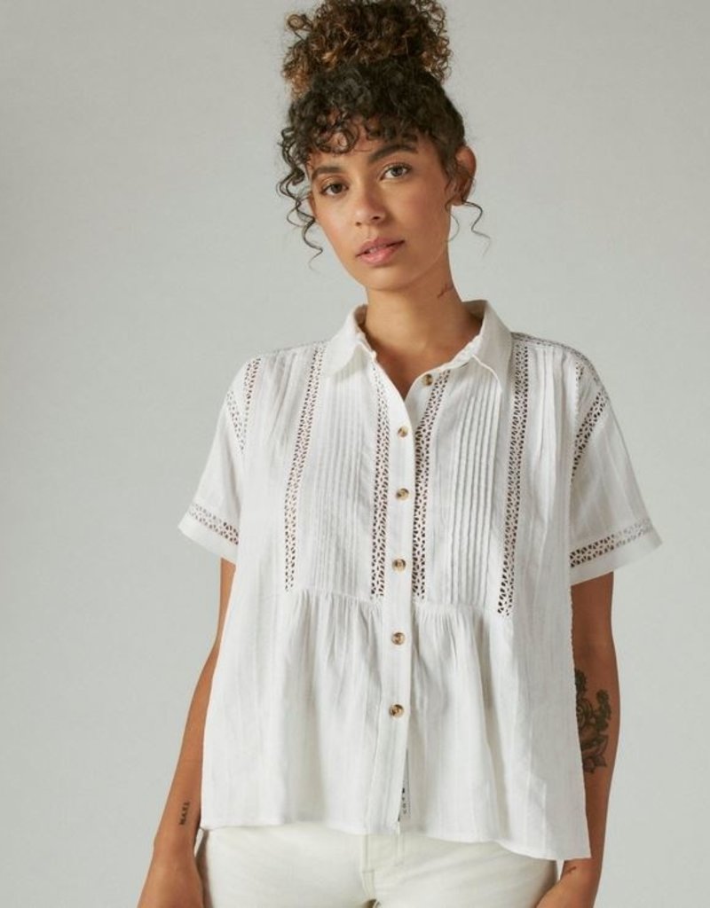 Lucky Brand Clothing Lucky Brand Lace Inset Shirt