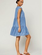 Current Air Current Air Chambray Tiered Dress