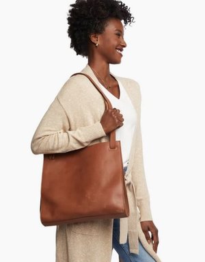 Able Bags Chana Crossbody Leather Tote