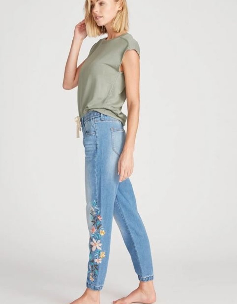 hollyann | Driftwood Hopscotch Denim Jogger - HOLLYANN