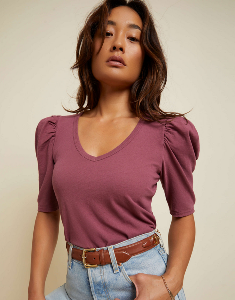 Nation LTD Nation Emily Puff Sleeve V-Neck Tee