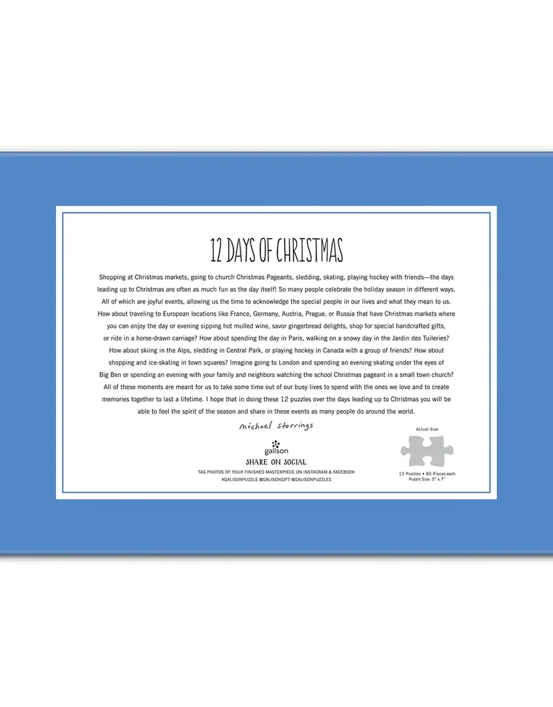 Chronicle Books Michael Storrings 12 Days of Christmas Advent Puzzle Calendar