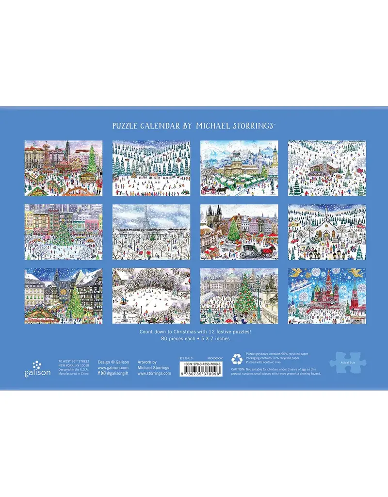 Chronicle Books Michael Storrings 12 Days of Christmas Advent Puzzle Calendar