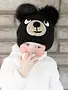 Huggalugs Huggalugs Black Bear Knit Beanie