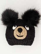 Huggalugs Huggalugs Black Bear Knit Beanie
