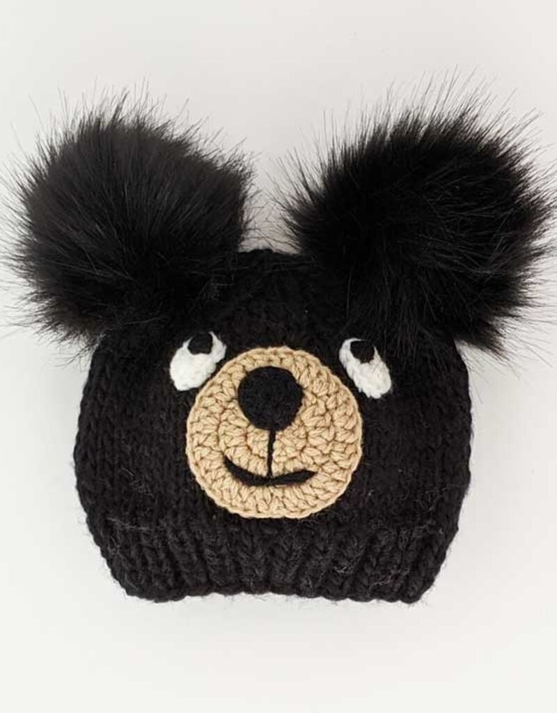 Huggalugs Huggalugs Black Bear Knit Beanie
