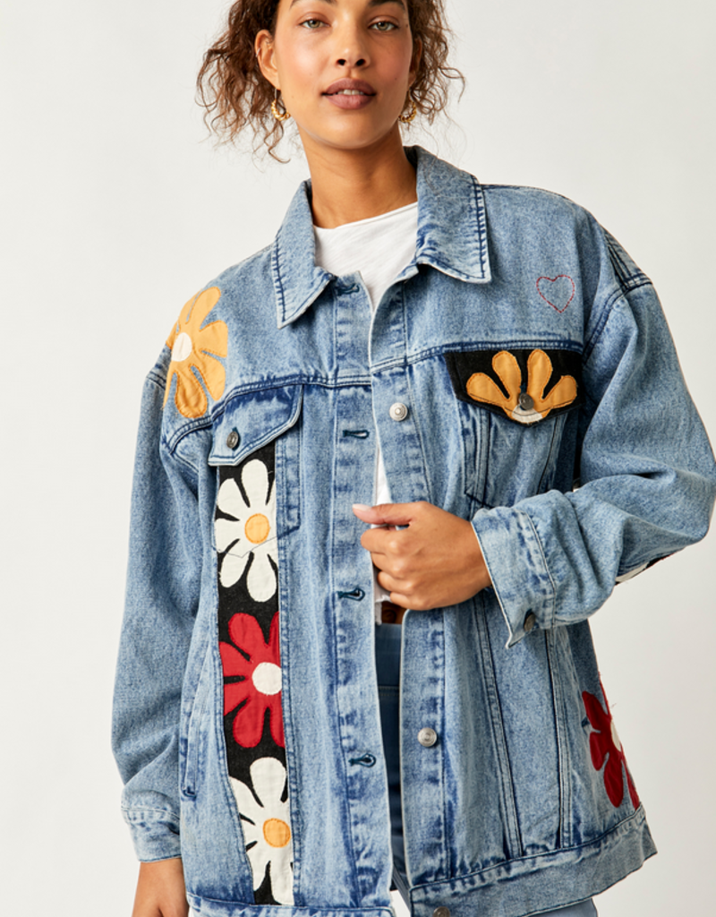 Free People Free People Annies Flower Bomb Denim Jacket