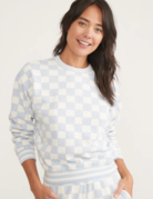 Marine Layer Marine Layer Anytime Checkerboard Fleece in Arctic Ice